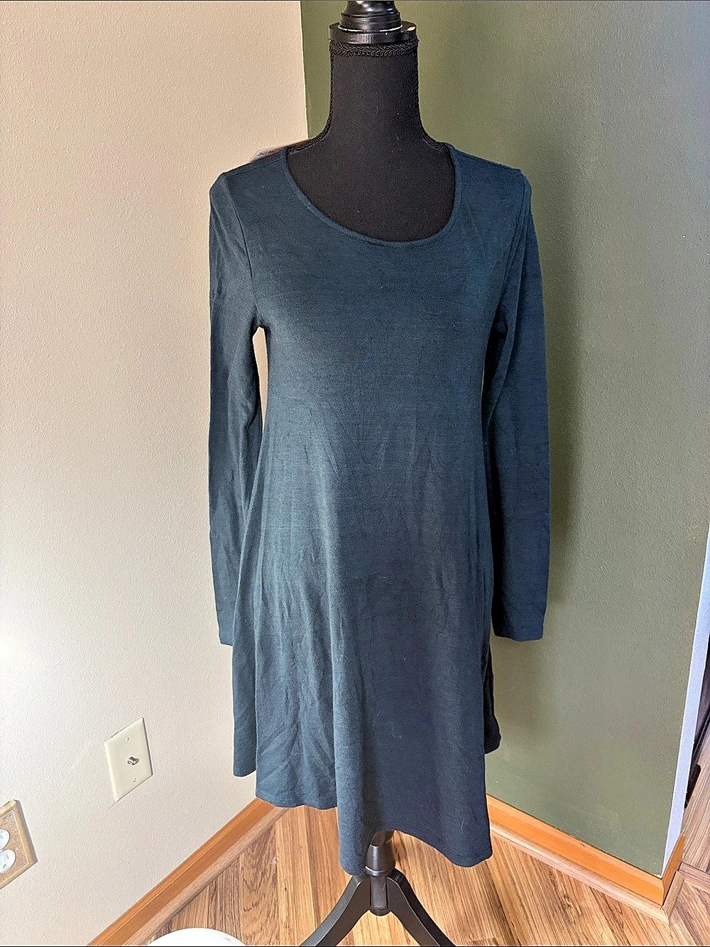 Old Navy Long Sleeve Mini Dress in Blue Green